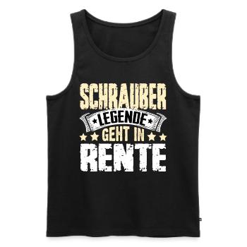 La légende du mécanicien prend sa retraite - Débardeur bio Premium Homme - noir - Devant - AI Model Male 178 light (178cm)