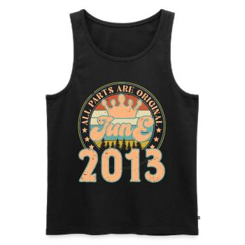 Juni 2013. Geburtstagsgeschenk Juni 2013. Juni - Männer Premium Bio Tank Top - Schwarz - Vorne - Michal (187cm)