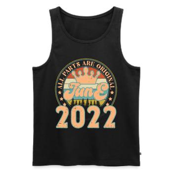 Juni 2022. Geburtstagsgeschenk Juni 2022. Juni - Männer Premium Bio Tank Top - Schwarz - Vorne - Michal (187cm)