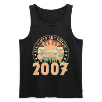 Juni 2007. Juni 2007 Geburtstagsgeschenk. Juni - Männer Premium Bio Tank Top - Schwarz - Vorne - AI Model Male 178 light (178cm)