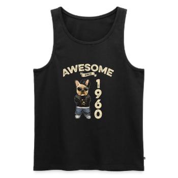 1960 Geburtstag Awesome since Cool Dog - Männer Premium Bio Tank Top - Schwarz - Vorne - Michal (187cm)