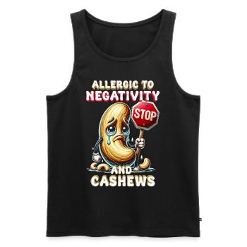 Cashewallergie Allergic To Negativity And Cashews - Männer Premium Bio Tank Top - Schwarz - Vorne - AI Model Male 178 light (178cm)