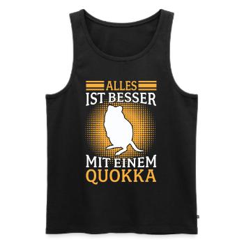 Quokka Beuteltier Alles besser mit Quokka - Männer Premium Bio Tank Top - Schwarz - Vorne - AI Model Male 178 light (178cm)