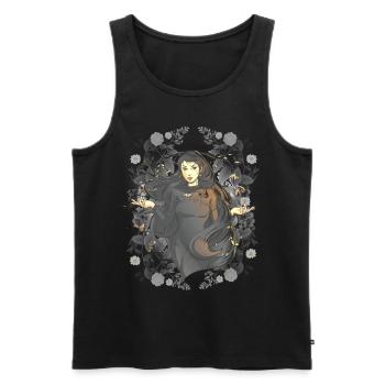 Nature Forêt Chaman Mythe Spirituel Occulte - Débardeur bio Premium Homme - noir - Devant - Michal (187cm)