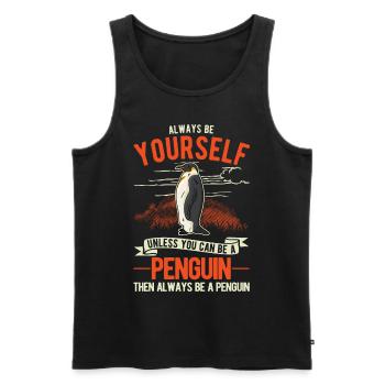 Soyez toujours vous-même Pingouin Pingouin - Débardeur bio Premium Homme - noir - Devant - Michal (187cm)