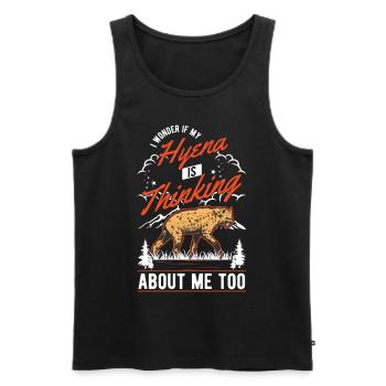 Hyäne Geschenk Erdwolf Hyena - Männer Premium Bio Tank Top - Schwarz - Vorne - AI Model Male 178 light (178cm)