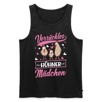 Crazy Chickens Girl Chicken Farmer Chicken - Men's Premium Organic Tank Top - black - Front - AI Model Male 178 light (178cm)