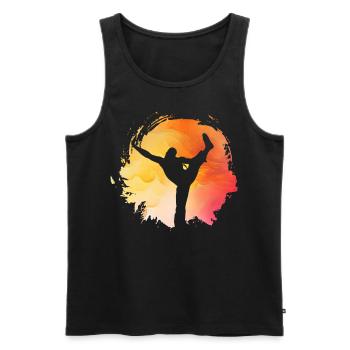 Capoeira - Men's Premium Organic Tank Top - black - Front - Michal (187cm)