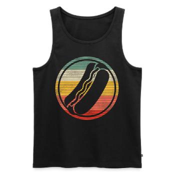 Hot Dog Adulte Rétro Vintage - Débardeur bio Premium Homme - noir - Devant - Michal (187cm)