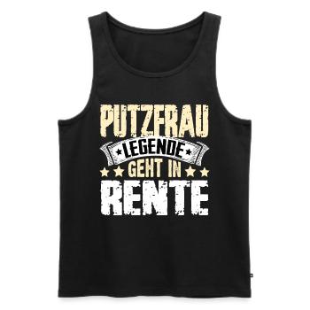 Putzfrau Legende Geht In Rente - Männer Premium Bio Tank Top - Schwarz - Vorne - Michal (187cm)