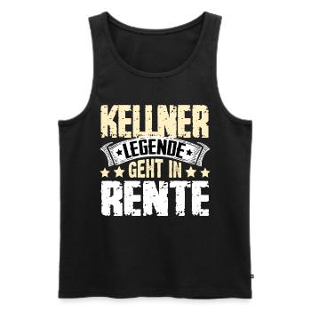 Waiter legend retires - Men's Premium Organic Tank Top - black - Front - AI Model Male 178 light (178cm)