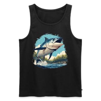 Tuna Thunfische Thunfisch - Männer Premium Bio Tank Top - Schwarz - Vorne - AI Model Male 178 light (178cm)