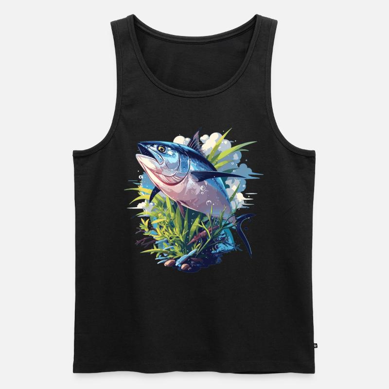 Tuna Thunfische Thunfisch - Männer Premium Bio Tank Top - Schwarz