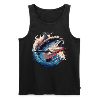 Tuna Thunfische Thunfisch - Männer Premium Bio Tank Top - Schwarz - Vorne - AI Model Male 178 light (178cm)