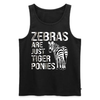 Funny Zebra Lovers Zebras Are Just Tiger Ponies - Men's Premium Organic Tank Top - black - Front - AI Model Male 178 light (178cm)