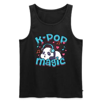 KPop Musique coréenne K-Pop Magie - Débardeur bio Premium Homme - noir - Devant - AI Model Male 178 light (178cm)