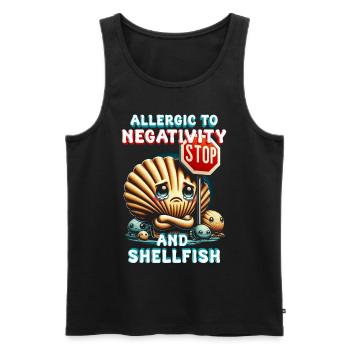 Seafood allergy - Men's Premium Organic Tank Top - black - Front - AI Model Male 178 light (178cm)