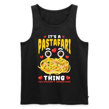 Flying Spaghetti Monster FSM - Men's Premium Organic Tank Top - black - Front - AI Model Male 178 light (178cm)