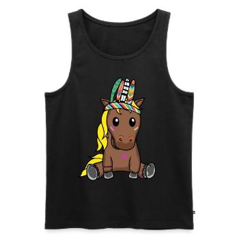 Hippie Cheval Chevaux Cheval Chaman Enfant Enfants - Débardeur bio Premium Homme - noir - Devant - Michal (187cm)