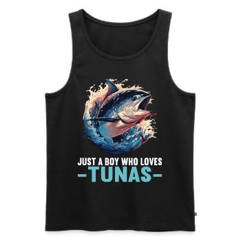 Tuna Thunfische Thunfisch - Männer Premium Bio Tank Top - Schwarz - Vorne - AI Model Male 178 light (178cm)