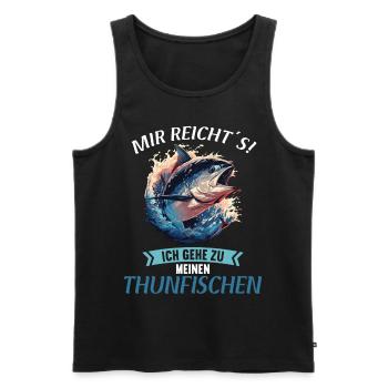 Tuna Thunfische Thunfisch - Männer Premium Bio Tank Top - Schwarz - Vorne - AI Model Male 178 light (178cm)