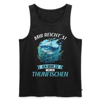 Tuna Thunfische Thunfisch - Männer Premium Bio Tank Top - Schwarz - Vorne - AI Model Male 178 light (178cm)