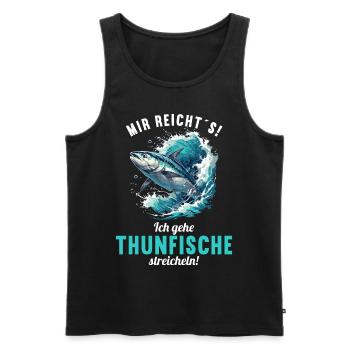 Tuna Thunfische Thunfisch - Männer Premium Bio Tank Top - Schwarz - Vorne - AI Model Male 178 light (178cm)