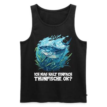 Tuna Thunfische Thunfisch - Männer Premium Bio Tank Top - Schwarz - Vorne - AI Model Male 178 light (178cm)