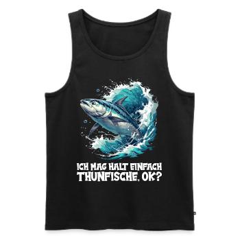 Tuna Thunfische Thunfisch - Männer Premium Bio Tank Top - Schwarz - Vorne - AI Model Male 178 light (178cm)