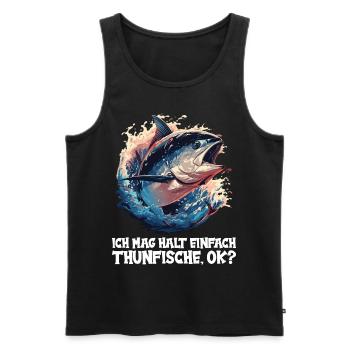 Tuna Thunfische Thunfisch - Männer Premium Bio Tank Top - Schwarz - Vorne - AI Model Male 178 light (178cm)