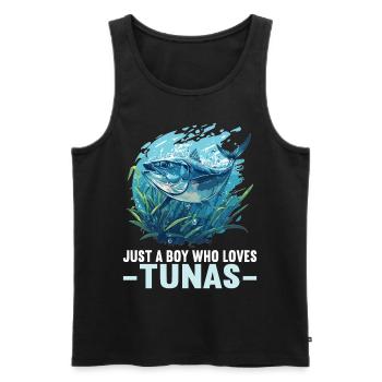Tuna Thunfische Thunfisch - Männer Premium Bio Tank Top - Schwarz - Vorne - AI Model Male 178 light (178cm)