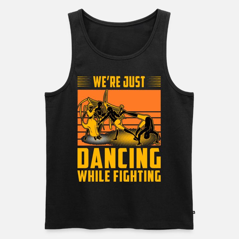 We're just dancing while fighting - Men's Premium Organic Tank Top - black