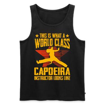 So sieht ein Weltklasse-Capoeira-Instruktor aus - Männer Premium Bio Tank Top - Schwarz - Vorne - AI Model Male 178 light (178cm)