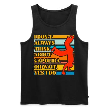 Ich denke nicht immer an Capoeira, oh warte, ja, ich - Männer Premium Bio Tank Top - Schwarz - Vorne - Michal (187cm)