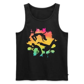 Capoeira - Men's Premium Organic Tank Top - black - Front - Michal (187cm)