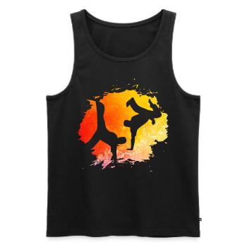 Capoeira - Men's Premium Organic Tank Top - black - Front - Michal (187cm)