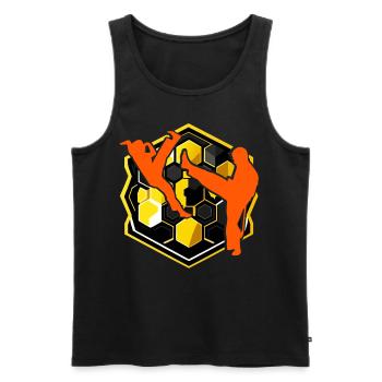 Capoeira - Men's Premium Organic Tank Top - black - Front - Michal (187cm)
