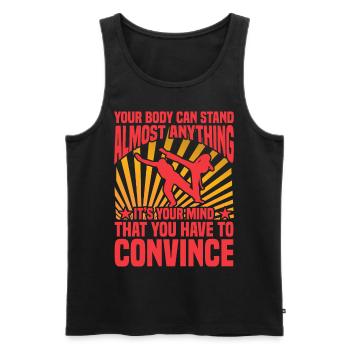 Capoeira - Men's Premium Organic Tank Top - black - Front - Michal (187cm)