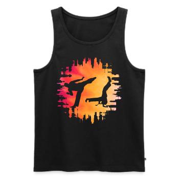Capoeira - Men's Premium Organic Tank Top - black - Front - Michal (187cm)