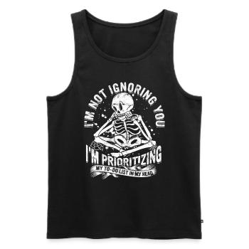 Architecte de personnalité INTJ - Débardeur bio Premium Homme - noir - Devant - AI Model Male 178 light (178cm)