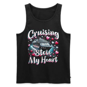 La croisière de croisière a volé mon cœur - Débardeur bio Premium Homme - noir - Devant - AI Model Male 178 light (178cm)