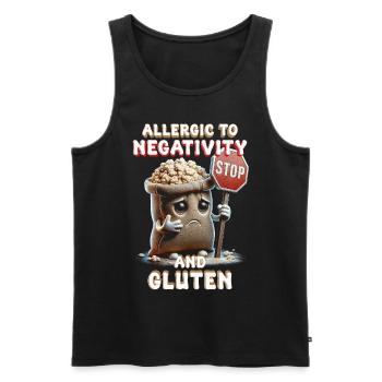 Allergie au gluten Intolérance au gluten - Débardeur bio Premium Homme - noir - Devant - AI Model Male 178 light (178cm)