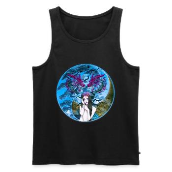 Drache Drachen Mädchen Märchen Fantasy - Männer Premium Bio Tank Top - Schwarz - Vorne - AI Model Male 178 light (178cm)