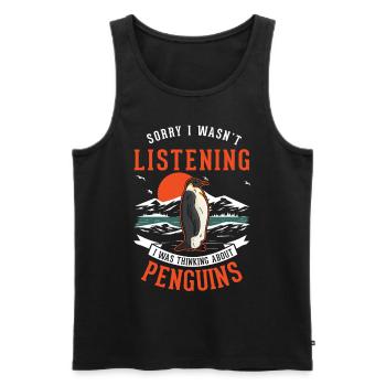 Pinguin Penguin Kaiserpinguin Gelbaugenpinguin - Männer Premium Bio Tank Top - Schwarz - Vorne - AI Model Male 178 light (178cm)