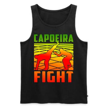 Combat de capoeira - Débardeur bio Premium Homme - noir - Devant - AI Model Male 178 light (178cm)