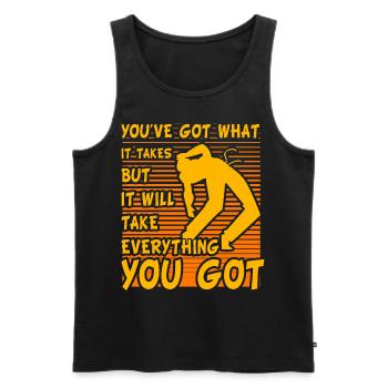 Du hast das Zeug dazu, aber es braucht alles - Männer Premium Bio Tank Top - Schwarz - Vorne - AI Model Male 178 light (178cm)
