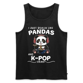 Panda Panda Bear Funny - Men's Premium Organic Tank Top - black - Front - AI Model Male 178 light (178cm)