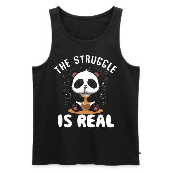 Panda Panda Bear Funny - Men's Premium Organic Tank Top - black - Front - AI Model Male 178 light (178cm)
