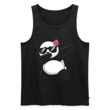 Panda Panda Bear Funny - Men's Premium Organic Tank Top - black - Front - AI Model Male 178 light (178cm)