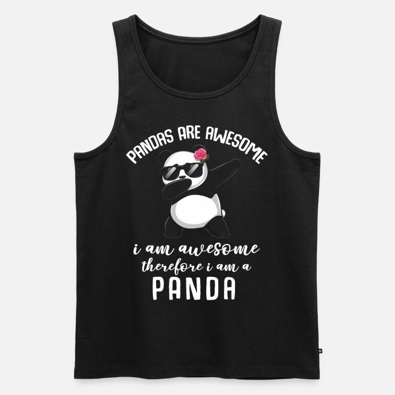 Panda Panda Ours Drôle - Débardeur bio Premium Homme - noir